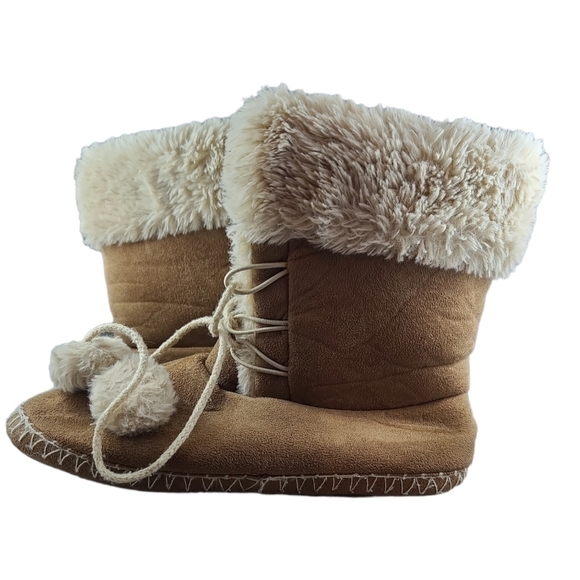Kooba Faux Fur Pom Pom Tassel Slipper Boots Shoes - Picture 3 of 9